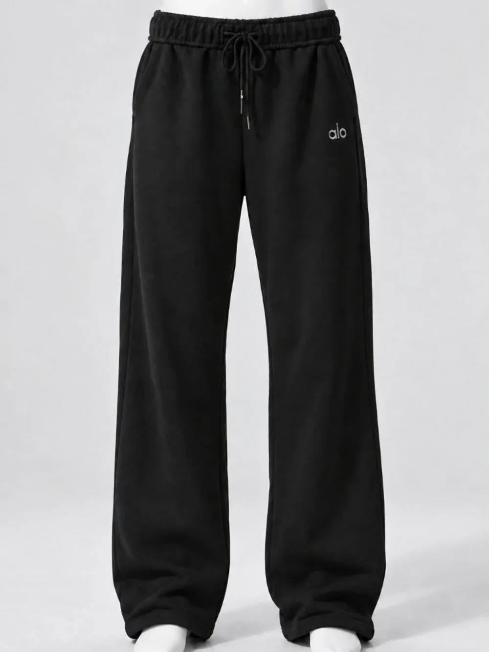 Alo Yoga Accolade Black Hoodie & Straight Leg Sweatpants Set